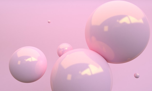 Pink sphere 3d abstract style