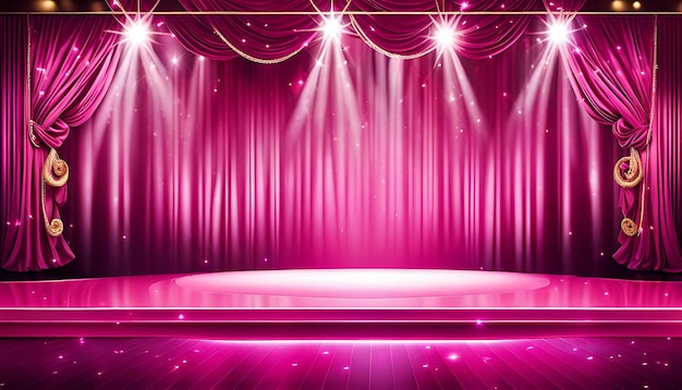 Pink spotlight party show stage background