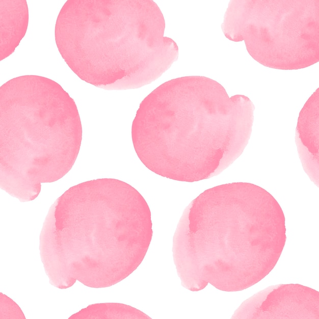 Pink spots watercolor seamless pattern