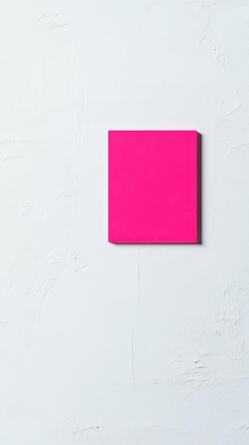 Photo a pink square on a white wall with a pink square on it