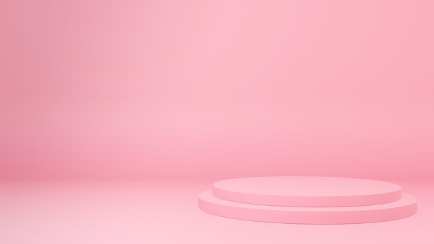 The pink stage for presentation product  content 3d rendering