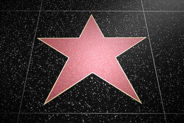 Photo a pink star on the walk of fame.