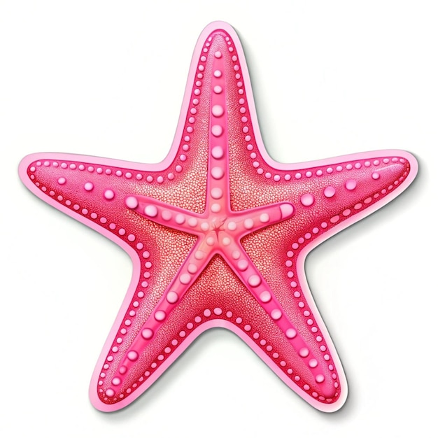 Photo a pink starfish with pink dots on it is laying on a white surface