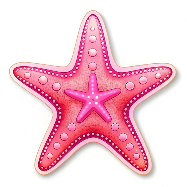 Photo a pink starfish with white dots and pink dots on it