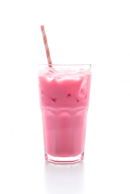 pink strawberry milkshake