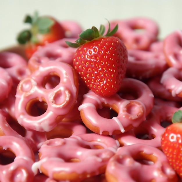 Pink Strawberry Sweet Mini Pretzels AI