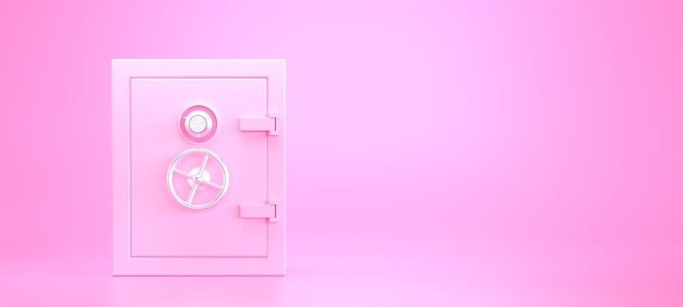 Pink strongbox with code locker d render