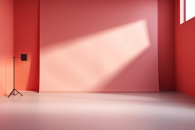 Photo pink studio space with light