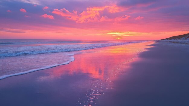 Photo pink sunset beach photography