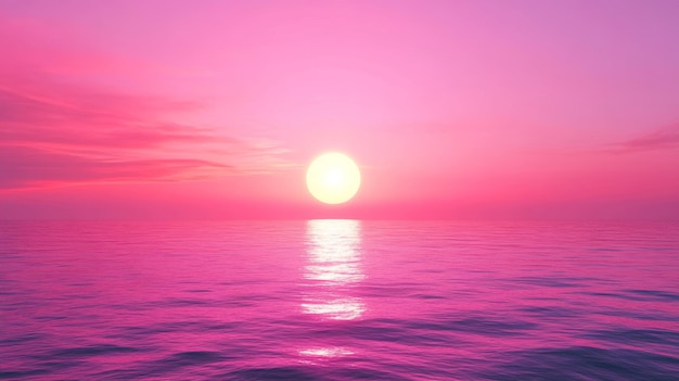 Photo pink sunset over a calm ocean