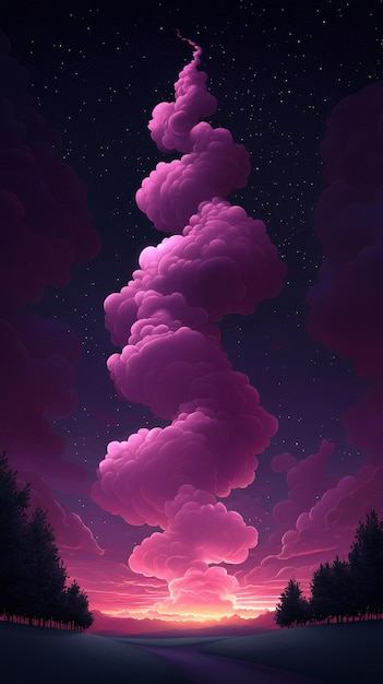 Pink Sunset Cloud Formation