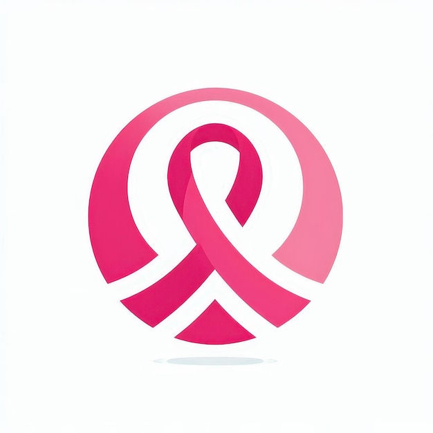 Photo a pink symbol with a pink ribbon on it