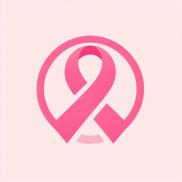 Photo a pink symbol with a pink ribbon on it