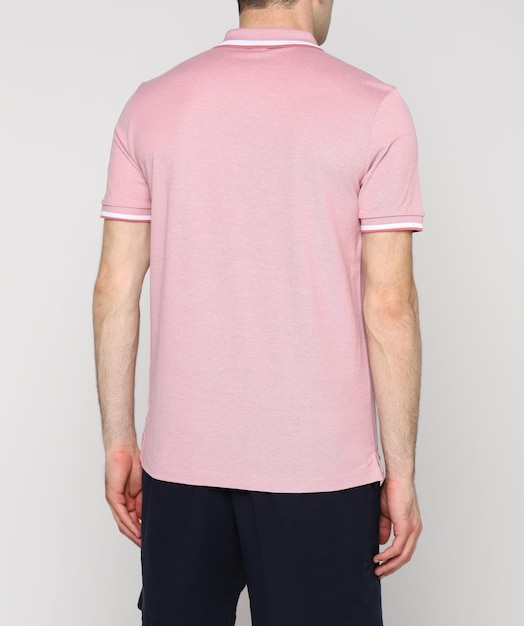 pink t shirt and white background