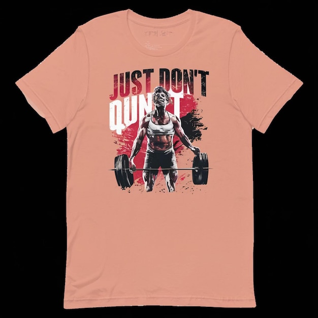 A pink t shirt with a woman on it that says just dont run