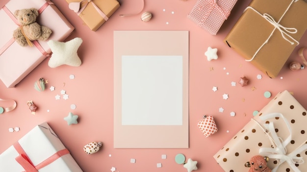 Pink Table Covered in Presents