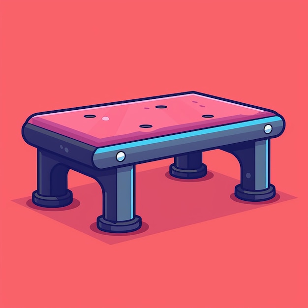 a pink table with holes in it and a pink square on the bottom