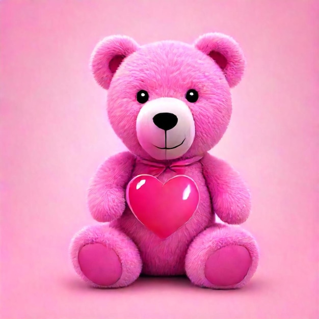 a pink teddy bear with a heart that says  the pink heart