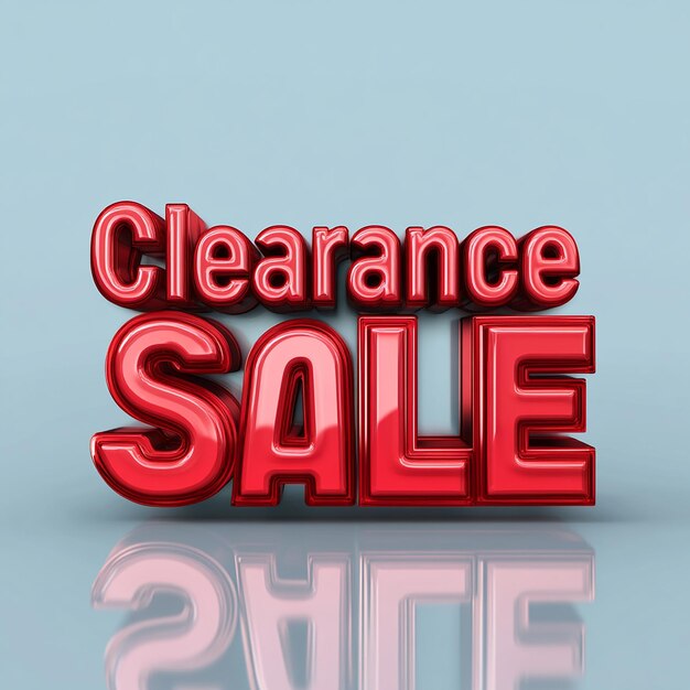 Pink threedimensional text against blue background reads clearance sale