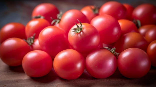 pink tomatoes Top down view