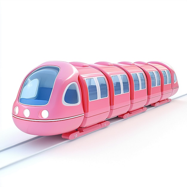 Photo a pink toy train with a white stripe on the front