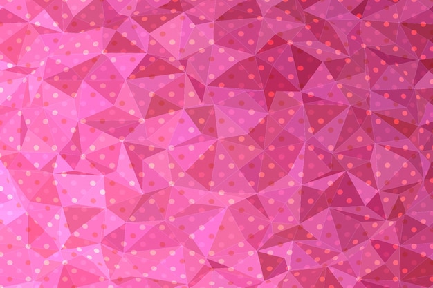 A pink triangle with small hearts on it