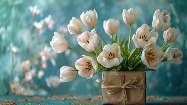 Pink Tulips in Vase