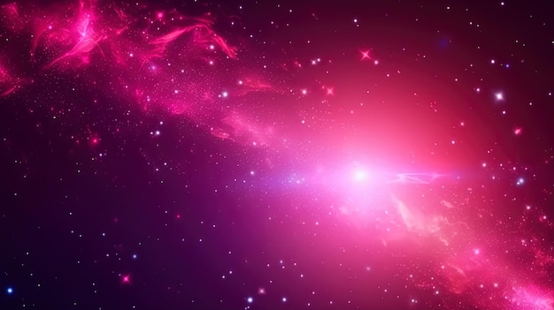 Pink universe light Galaxies sky in space Planets and stars beauty of Galaxy space exploration