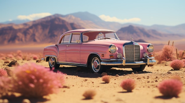 pink vintage car