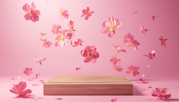 a pink wall with flowers and a pink background with pink flowers