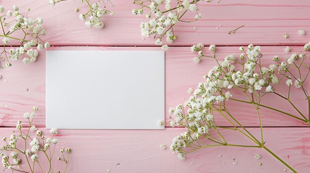 Photo a pink wall with a picture frame that says quot spring quot