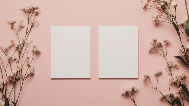 Photo a pink wall with a pink background with flowers and a pink wall