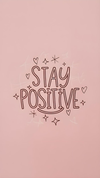 Photo a pink wall with a quote that says stay positive