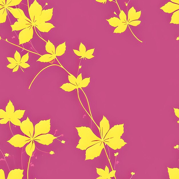 A pink wall with yellow flowers in the middle.