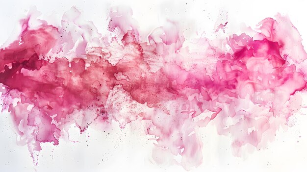 Pink Watercolor Abstract Art on White Paper