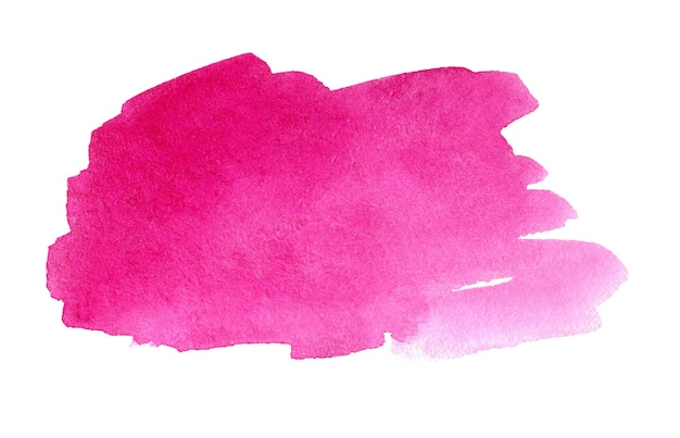 pink watercolor art hand paint on white background isolated