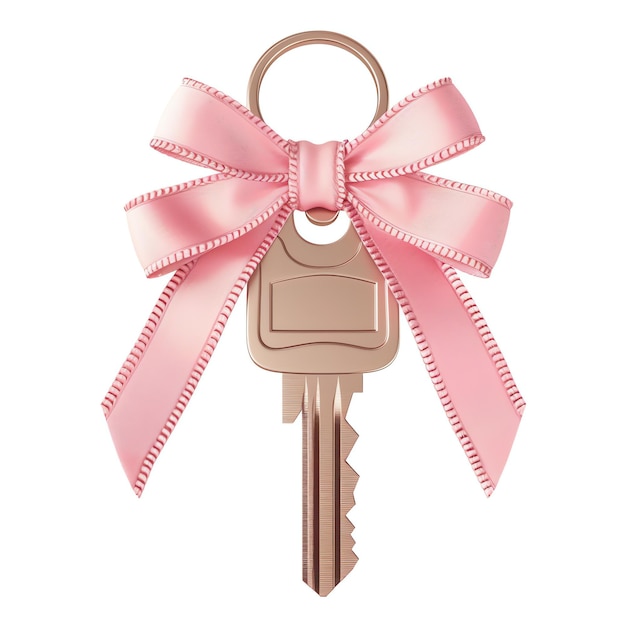 pink watercolor car key