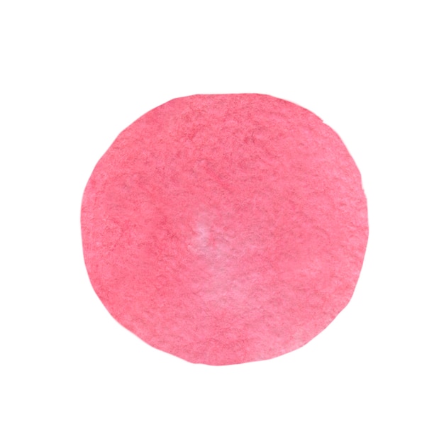 .Pink watercolor circle. Hand drawn watercolor brushstroke or spot