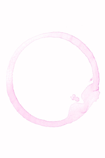 Pink watercolor circle isolated on white background