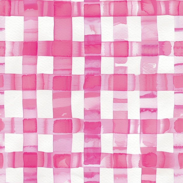 Photo pink watercolor gingham