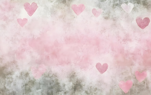 Photo pink watercolor heart background