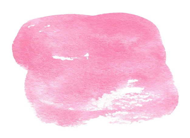 Pink watercolor spot isolated on white background