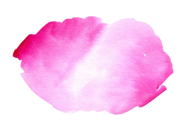 Pink watercolor spot for text or logo on white background