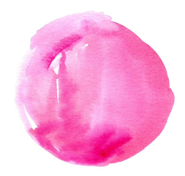 Pink watercolor spot for text or logo on white background