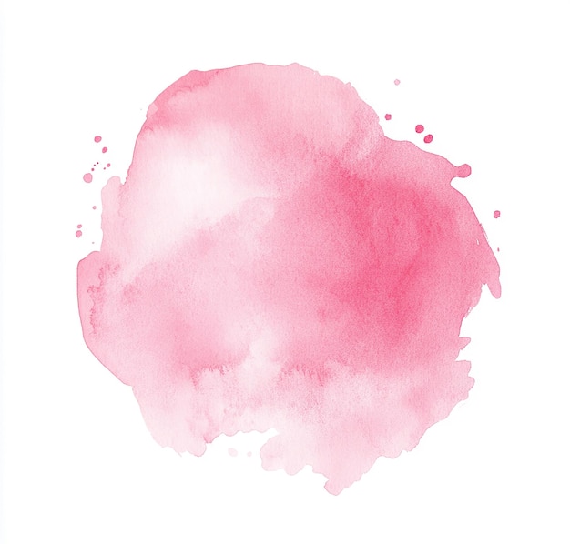 Photo pink watercolor on a white background with a pink circle