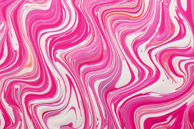 Pink and white abstract background Liquid marble pattern Acrylic painting