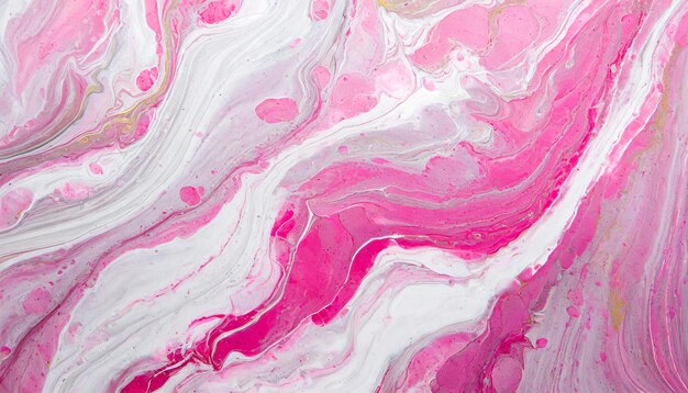 Pink white abstract fluid painting liquid art texture Acrylic or oil paint Marble pattern