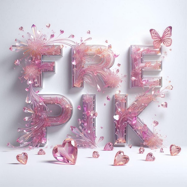 Photo a pink and white background with the word free written in pink