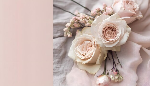 Photo a pink and white bouquet of flowers with a pink background