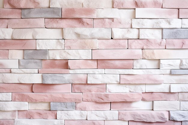 Pink and White Brick Wall Texture Background